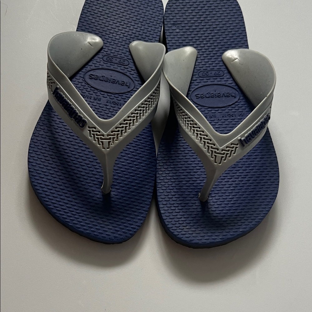 Havaianas Kids Blue and Gray Flip Flops